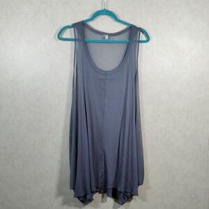 04129 Comfy USA oversized gray sheer layering tank L